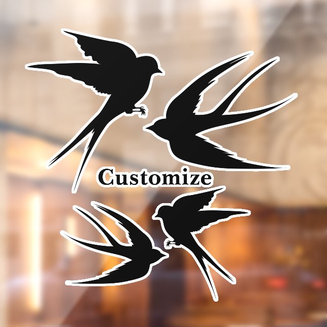 Vinilos Para Cristales Tragar pájaros Silhouettes Thunder_Cove (Hoja 2)