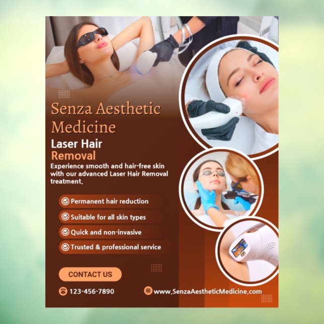 Vinilos Para Cristales Tratamiento de eliminación del pelo láser moderno  (Hoja 3)