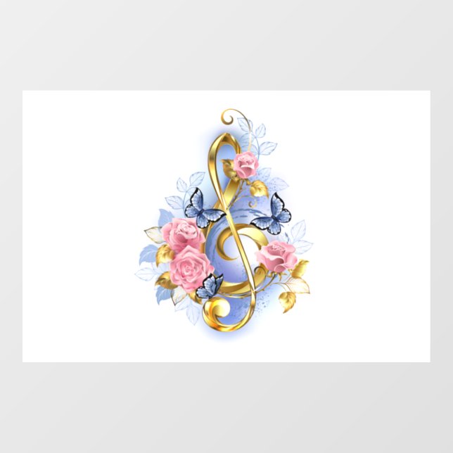 Vinilos Para Cristales Treble arrecife con rosas rosas rosas rosas (Hoja)