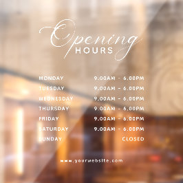 Vinilos Para Cristales Trendy Script Business Opening Hours Transparent