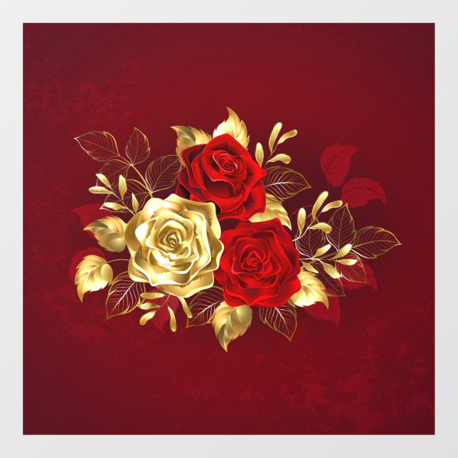 Vinilos Para Cristales Tres Rosas Joyas (Hoja)