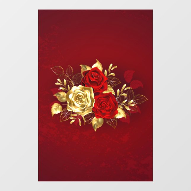 Vinilos Para Cristales Tres Rosas Joyas (Hoja)