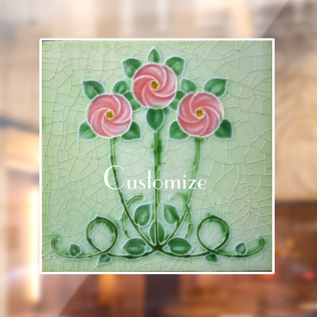 Vinilos Para Cristales Tres rosas rosadas Thunder_Cove (Hoja 2)