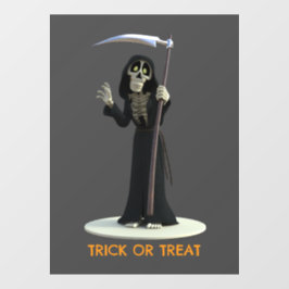Vinilos Para Cristales Trick or Treat. Cartoon Grim Reaper