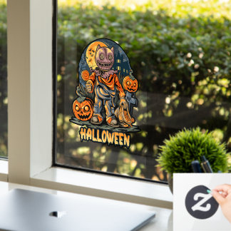 Vinilos Para Cristales Trick-or-Treater espeluznante de espantapájaros en