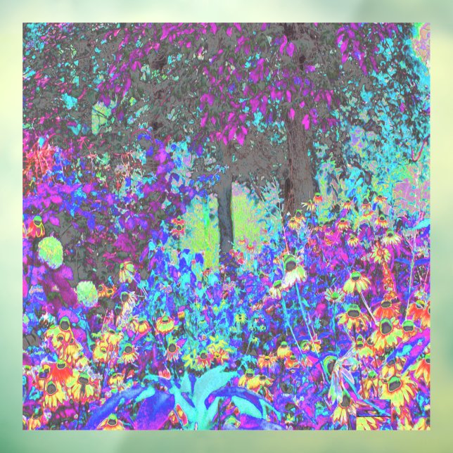 Vinilos Para Cristales Trippy Lime Green y Purple Garden Sunrise (Hoja 3)
