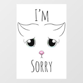 Vinilos Para Cristales Triste cara de gato: Lo siento