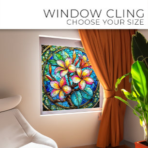 Vinilos Para Cristales Tropical plumeria ramas de vidrio Staines