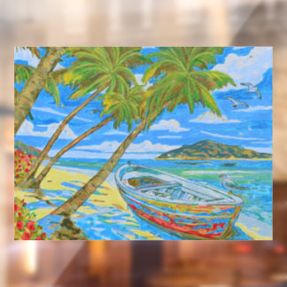 Vinilos Para Cristales Tropical Scene Window Cling