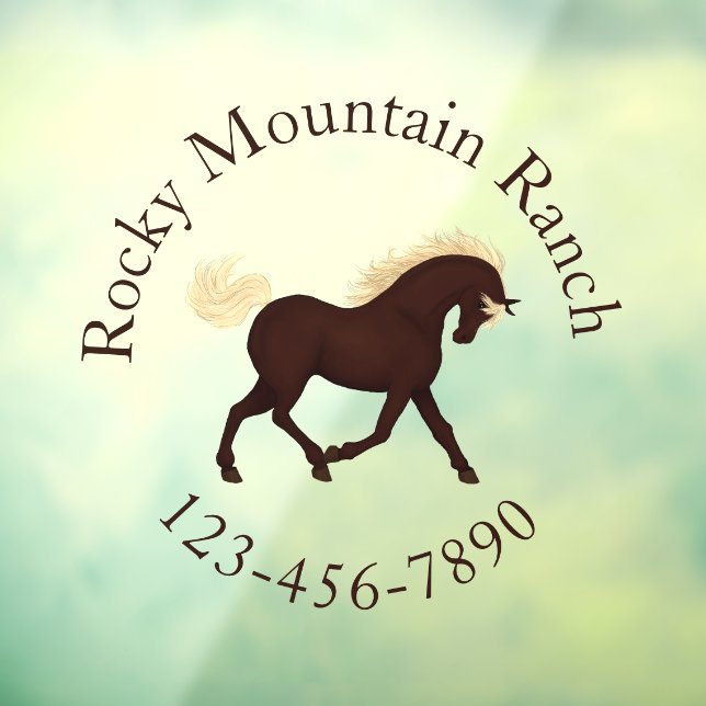 Vinilos Para Cristales Trotting Rocky Mountain Horse Circular Personaliza (Hoja 3)