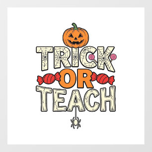 Vinilos Para Cristales Truco o Enseña Halloween Profesor Vintage Vector D