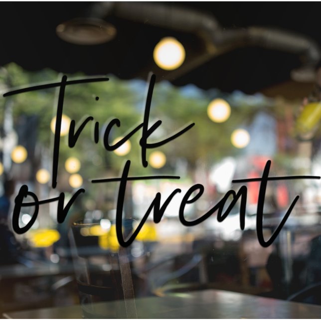 Vinilos Para Cristales Truco Y Tratamiento Mínimo Modernos | Feliz Hallow (Subido por el creador)