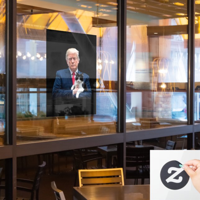 Vinilos Para Cristales Trump 2024 Cat MAGA Funny Trump Cat (ventana del restaurante)