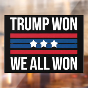 Vinilos Para Cristales Trump Ganó Todos Ganamos 2024 Bandera EEUU Trump G