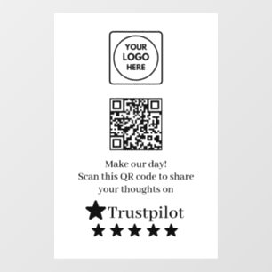 Vinilos Para Cristales Trustpilot QR   Letrero de visualización de reseña