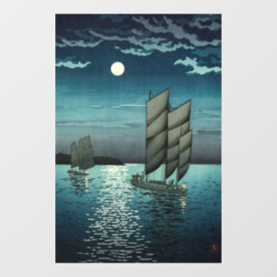 Vinilos Para Cristales Tsuchiya Koitsu - Barcos en Shinagawa, noche