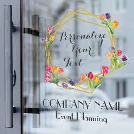 Vinilos Para Cristales Tulipanes Dorados y Negros Modernos para Planifica