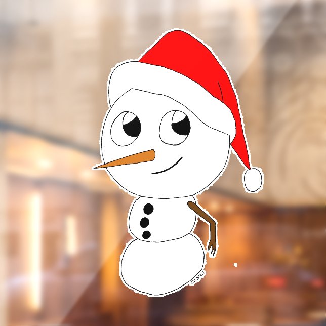 Vinilos Para Cristales un chibi snowman (Hoja 2)