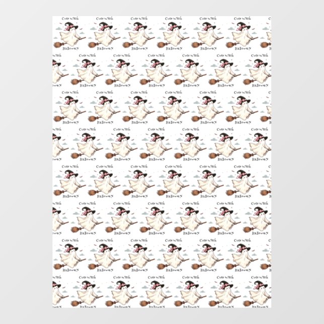 Vinilos Para Cristales Una bruja simple y elegante primero de Halloween (Hoja)