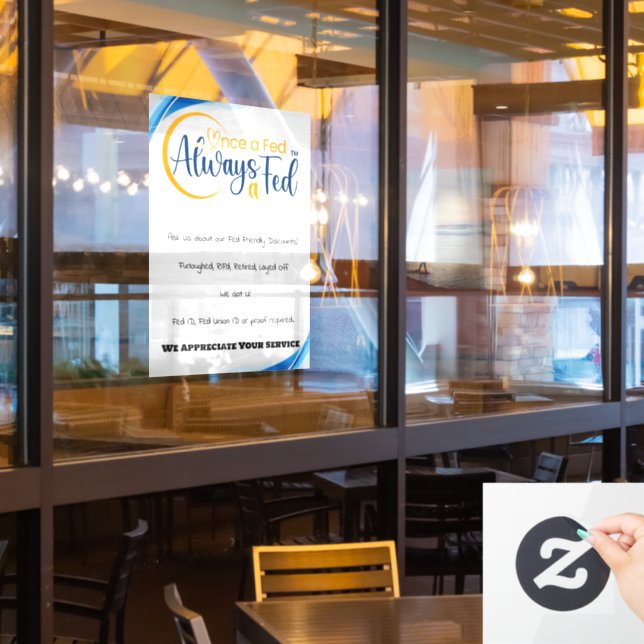 Vinilos Para Cristales Una Vez, La Fed Siempre (ventana del restaurante)