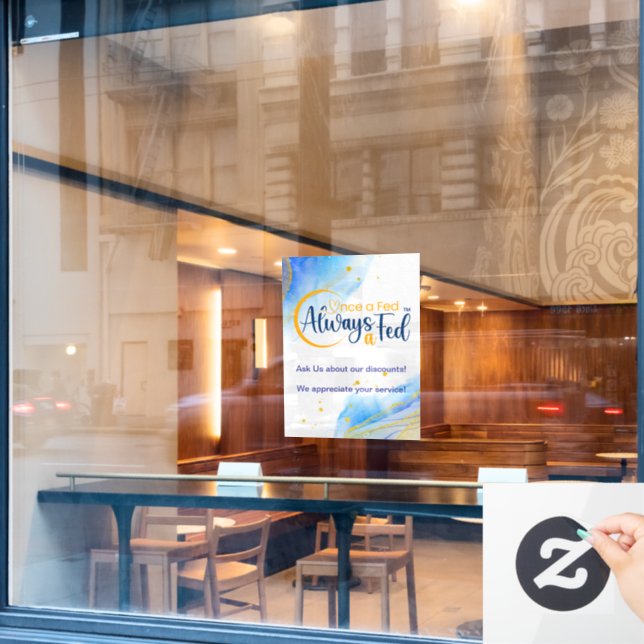 Vinilos Para Cristales Una Vez, La Fed Siempre (Ventana de cafetería)