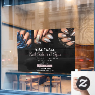 Vinilos Para Cristales Uñas de purpurina personalizadas Salón de uñas Spa