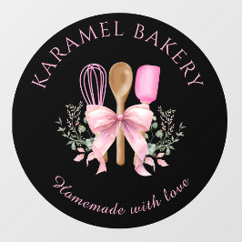 Vinilos Para Cristales Utensilios rosados Cocina de panadería Ventana Llu