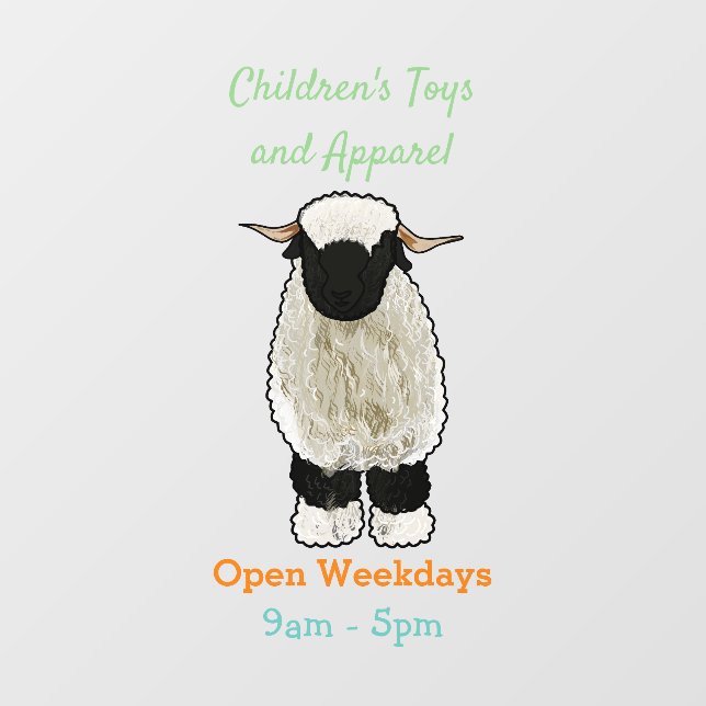 Vinilos Para Cristales Valais Blacknose ilustracion personalizado ovino (Hoja)