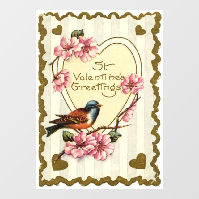 Vinilos Para Cristales Valentine Bird Window Cling (Hoja)