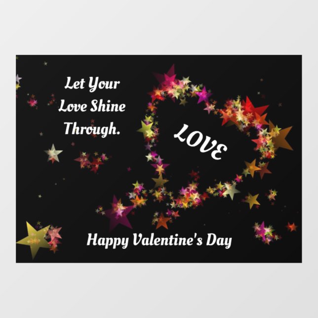 Vinilos Para Cristales Valentine Stars Heart Window Cling (Hoja)