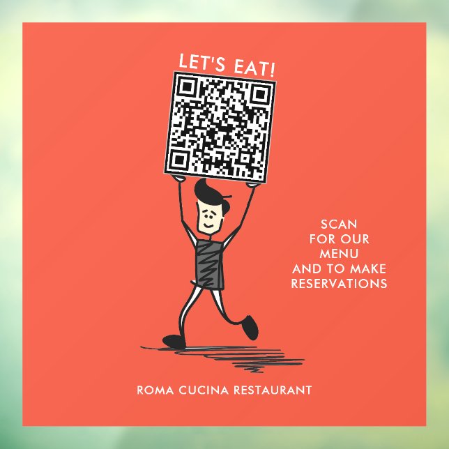 Vinilos Para Cristales Vamos a comer código QR (Hoja 3)