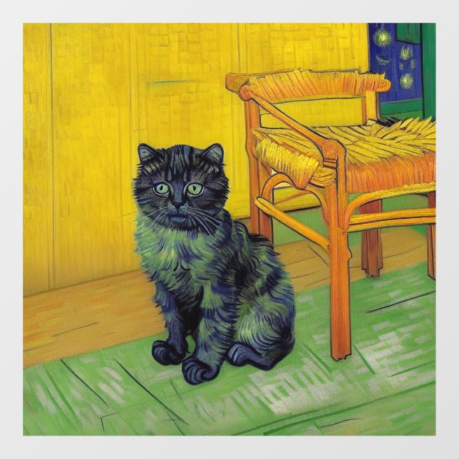 Vinilos Para Cristales Van Gogh Black Cat (Hoja)