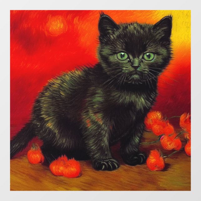 Vinilos Para Cristales Van Gogh Black Kitten (Hoja)