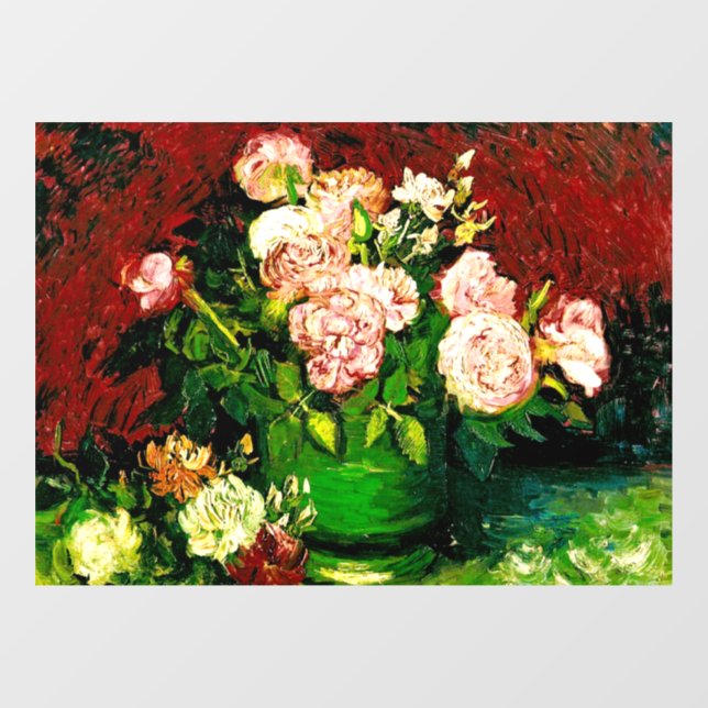Vinilos Para Cristales Van Gogh Peonies y Rosas (Hoja)
