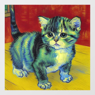 Vinilos Para Cristales Van Gogh Tabby Cat