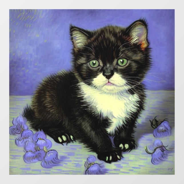Vinilos Para Cristales Van Gogh Tuxedo Kitten (Hoja)