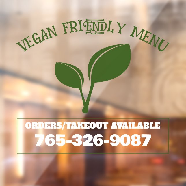 Vinilos Para Cristales Vegan Friendly Menu Personalizado Window Cling (Hoja 2)