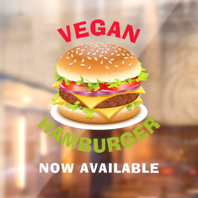 Vinilos Para Cristales Vegan Hamburger Personalizado Window Cling (Hoja 2)