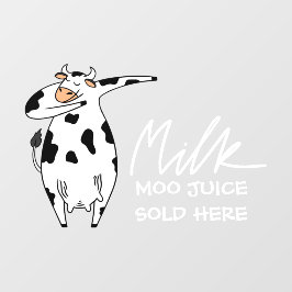 Vinilos Para Cristales Venden jugo de moo de vaca divertido aquí