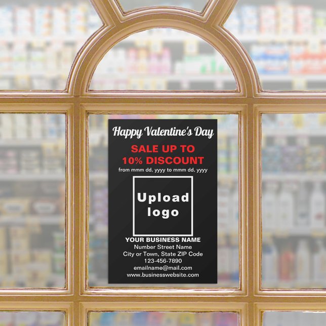 Vinilos Para Cristales Venta de Business Valentine en Black Window Cling (Business Valentine sale on black window cling. Signage to attract more customers.)