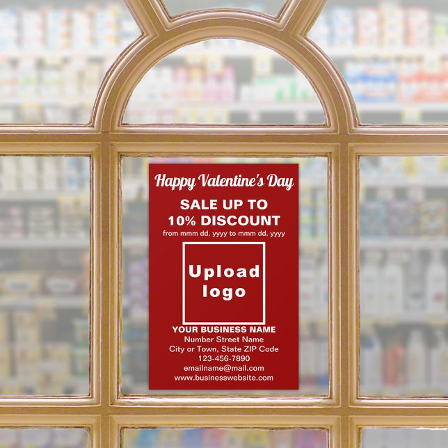 Vinilos Para Cristales Venta de Business Valentine en Red Window Cling (Business Valentine sale on red window cling. Signage to attract more customers this Valentine's Day.)