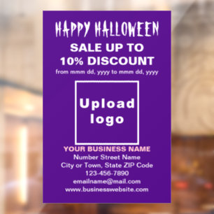 Vinilos Para Cristales Venta de Halloween de Negocios en Cling Purple Win