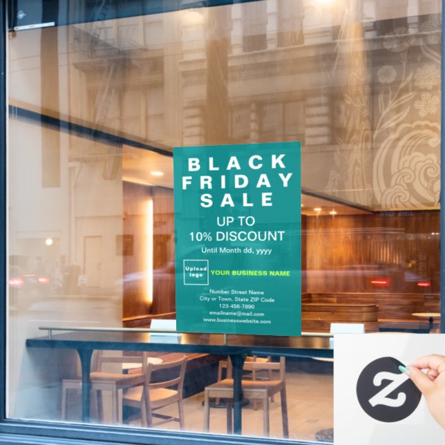 Vinilos Para Cristales Venta de viernes negro de negocios Verde Verde azu (Ventana de cafetería)