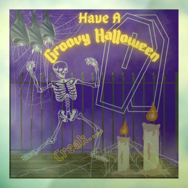 Vinilos Para Cristales Ventana Cling, ten un Halloween Groovy (Hoja 3)