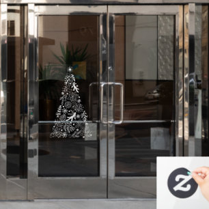 Vinilos Para Cristales Ventana de árbol de Navidad decala la rejilla de v