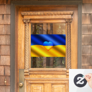 Vinilos Para Cristales Ventana de bandera de Ucrania llama a la libertad