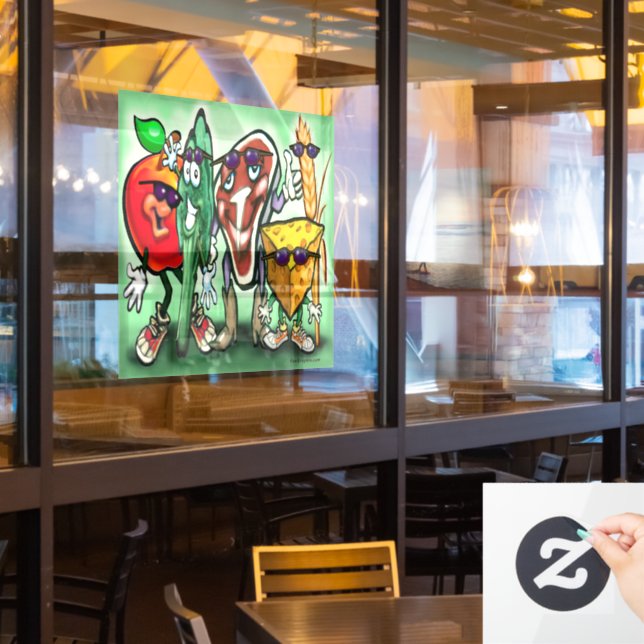 Vinilos Para Cristales Ventana de diversión de comida (ventana del restaurante)