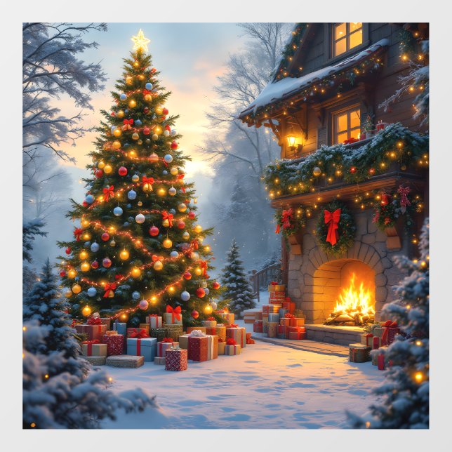 Vinilos Para Cristales Ventana de Navidades al aire libre (Hoja)