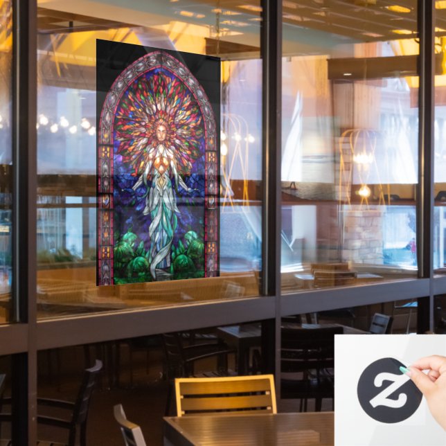 Vinilos Para Cristales Ventanilla de vidrio con manchas retroiluminadas a (ventana del restaurante)