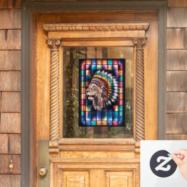 Vinilos Para Cristales Ventanilla de vidrio manchado retroiluminado con m (Puerta de casa)